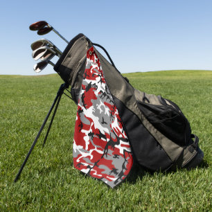 Rot und Grau Camouflage, Militär, Armee Golfhandtuch