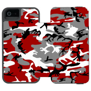 Rot und Grau Camouflage, Militär, Armee Incipio Watson™ iPhone 5 Geldbörsen Hülle