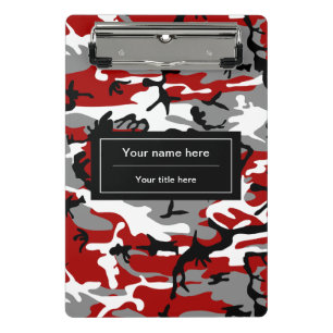 Rot und Grau Camouflage, Militär, Armee Mini Klemmbrett