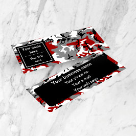 Rot und Grau Camouflage, Militär, Armee Mini Visitenkarte