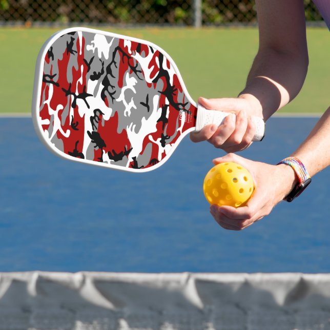 Rot und Grau Camouflage, Militär, Armee Pickleball Schläger (InSitu)