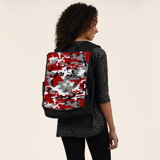 Rot und Grau Camouflage, Militär, Armee Rucksack (Ausgewaschen)