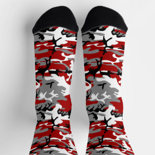 Rot und Grau Camouflage, Militär, Armee Socken