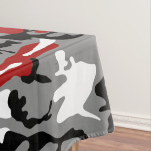 Rot und Grau Camouflage, Militär, Armee Tischdecke