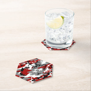 Rot und Grau Camouflage, Militär, Armee Untersetzer