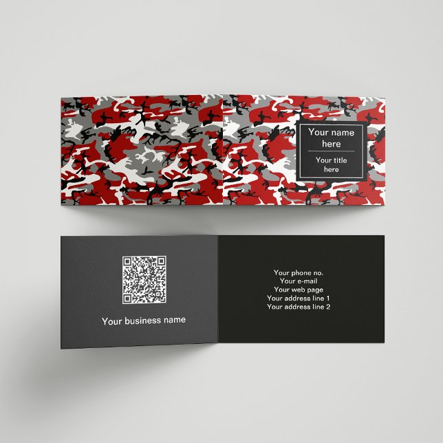 Rot und Grau Camouflage, Militär, Armee Visitenkarten (Von Creator hochgeladen)