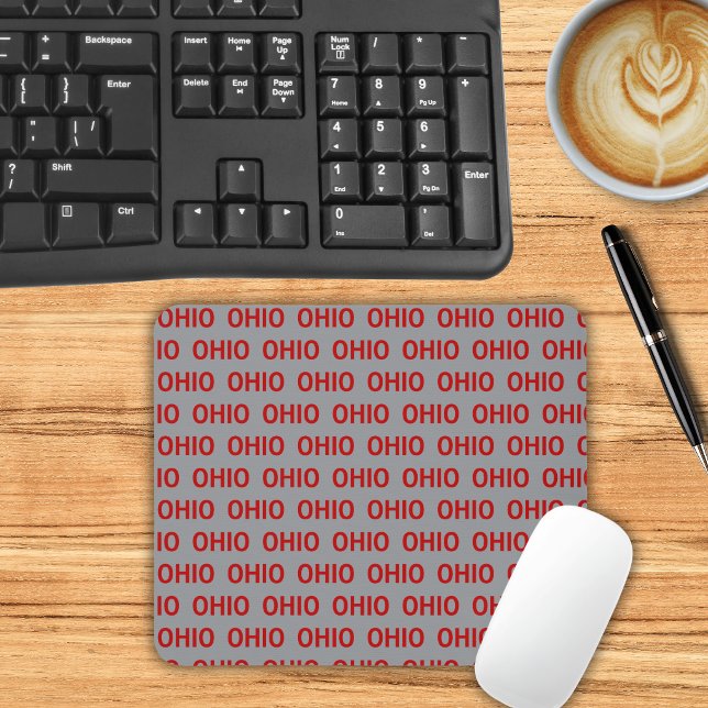 Rot und Grau Ohio Mousepad (Von Creator hochgeladen)