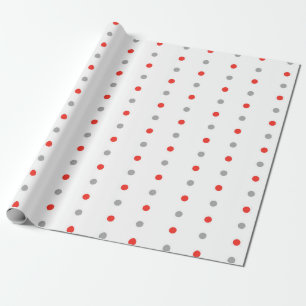 Rot und Grau Polka Dot Muster Geschenkpapier