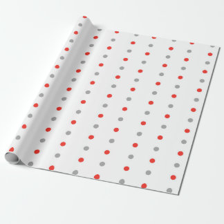 Rot und Grau Polka Dot Muster Geschenkpapier