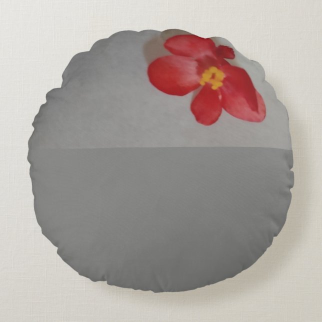 Rot und Grau Rundes Kissen (Vorderseite)