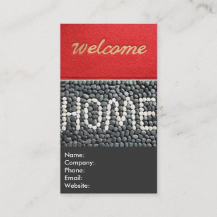 Rot und Grau Willkommen Zuhause Real Anwesen Agent Visitenkarte