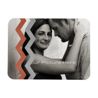 Rot und Grau Zig Zag Muster Magnet