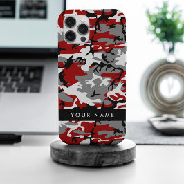 Rot und Gray Camouflage Ihr Name personalisieren Case-Mate iPhone Hülle