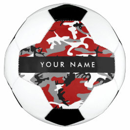 Rot und Gray Camouflage Ihr Name personalisieren Fußball