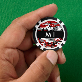 Rot und Gray Camouflage Ihr Name personalisieren Pokerchips