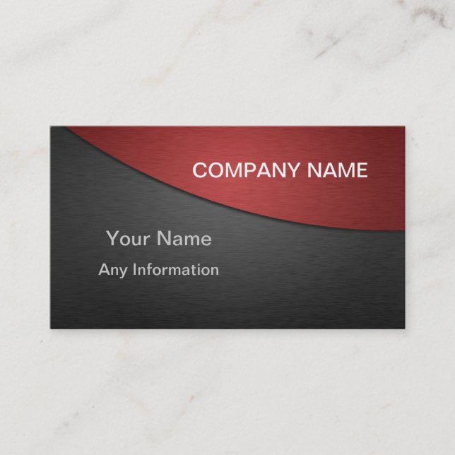 Rot und Gray Luxury Metallic Visitenkarte (Vorderseite)