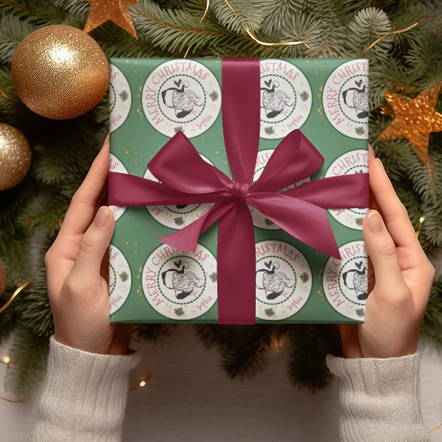 Rot und Grün aus dem Weihnachtsfest Personalisiert Geschenkpapier (Von Creator hochgeladen)