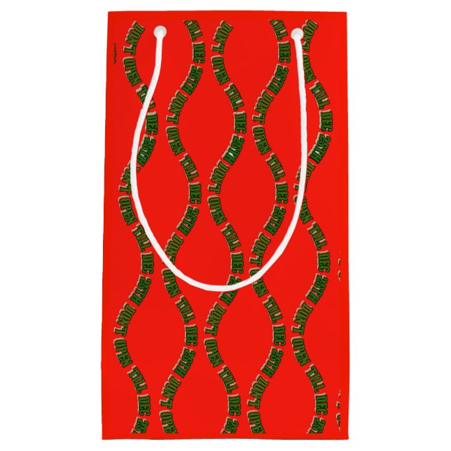 Rot und Grün Don't Open bis zum 25. Dezember Gesch Kleine Geschenktüte (Vorderseite)