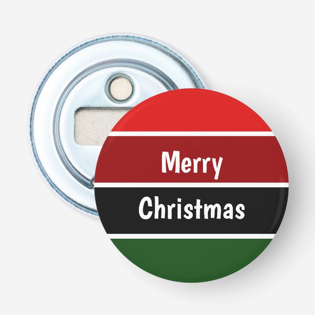 Rot und Grün frohe Weihnachten Flaschenöffner (Vorderseite)
