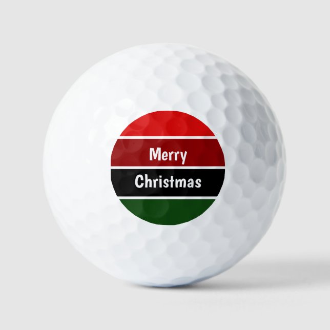 Rot und Grün frohe Weihnachten Golfball (Vorderseite)