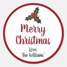 Rot und Grün frohe Weihnachten Holly Berries