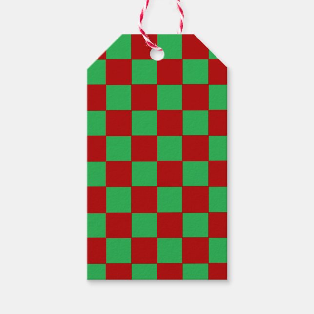 Rot und Grün Geschenkanhänger (Vorderseite)