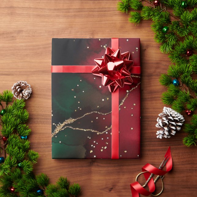 Rot und Grün Geschenkpapier (Feiertagsgeschenk)