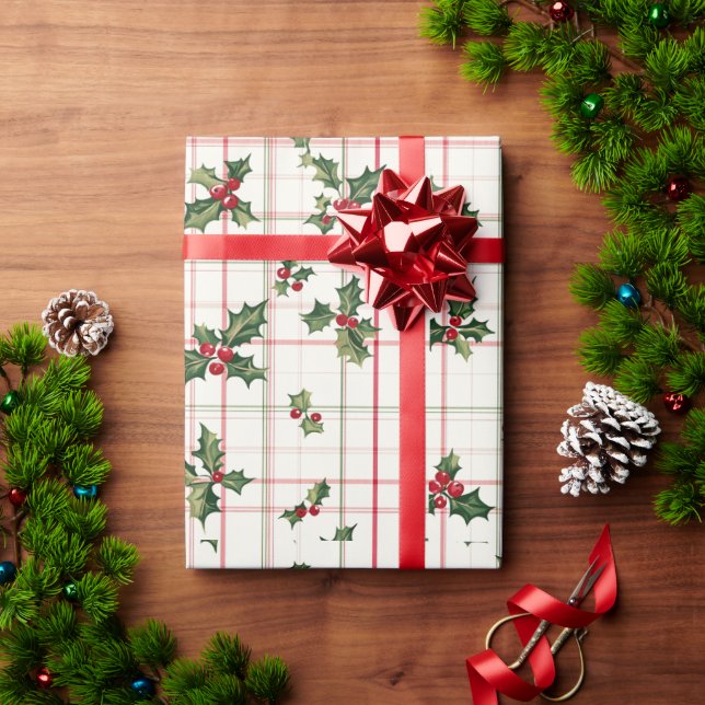 Rot und Grün Geschenkpapier (Feiertagsgeschenk)
