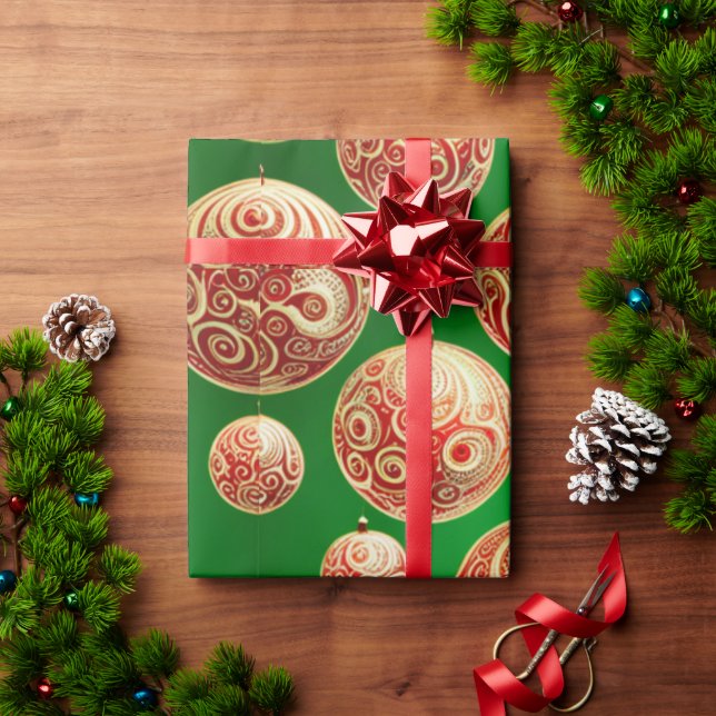 Rot und Grün Geschenkpapier (Feiertagsgeschenk)