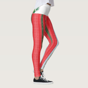 rot und grün gestreiften Hintergrund Leggings