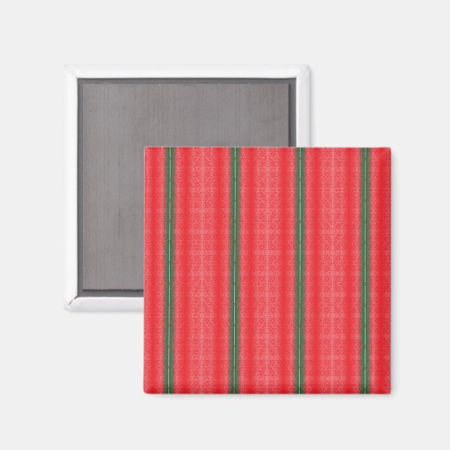 rot und grün gestreiften Hintergrund Magnet (Vorderseite/Rückseite)