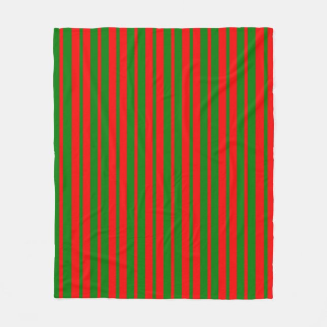 Rot und Grün gestreiftes Design  Fleecedecke (Vorderseite)