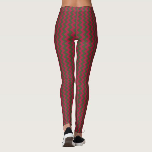 rot und grün gezackt leggings (Rückseite)