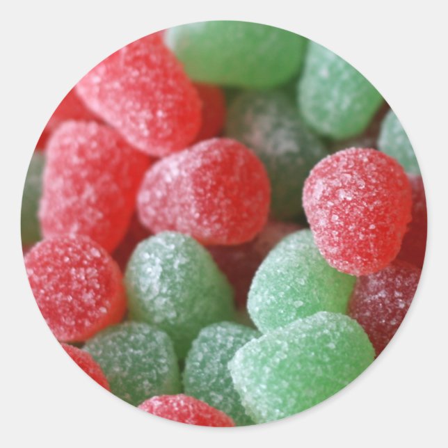 Rot und Grün Gumdrops Runder Aufkleber (Vorderseite)