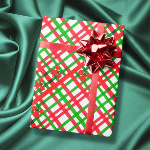 Rot und Grün kariert frohe Weihnachtsfeiertage Geschenkpapier