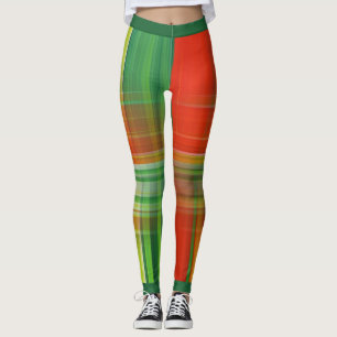 Rot und Grün Kariert Leggings