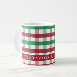 Rot und Grün kariert Plaid Farmhouse Familienname Kaffeetasse