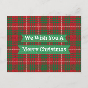 Rot und Grün Kariert Postkarte