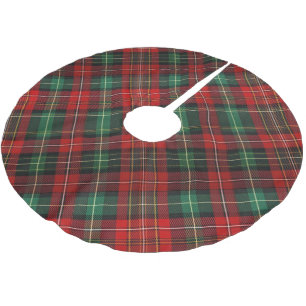 Rot und Grün kariert Schottenmuster Polyester Weihnachtsbaumdecke