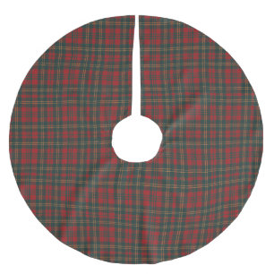 Rot und Grün kariert Tartan Polyester Weihnachtsbaumdecke
