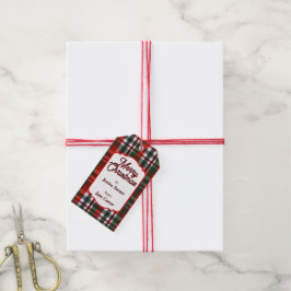 Rot und Grün Karo Weihnachten Geschenkanhänger