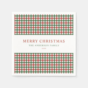 Rot und Grün Karo Weihnachten Serviette