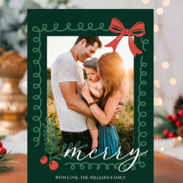 Rot und Grün von Hand Feiertagskarte