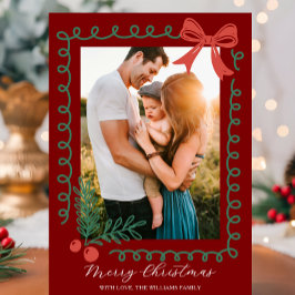 Rot und Grün von Hand Feiertagskarte