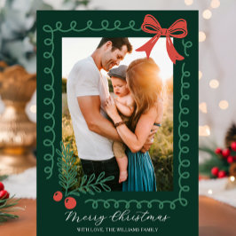 Rot und Grün von Hand Feiertagskarte