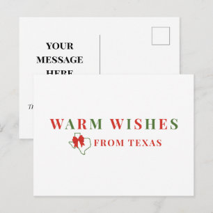 Rot und Grün warme Wünsche aus Texas Postkarte