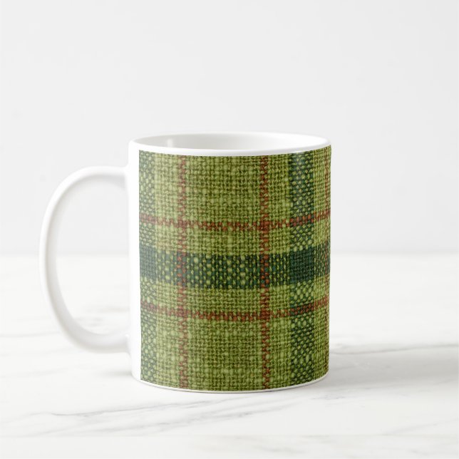 Rot und grün Weihnachtsbartan. Kaffeetasse (Links)