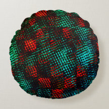 Rot und grünlich blau, gekratzte Quadrate oder Wür