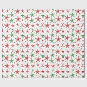 Rot- und Grünstern-Weihnachtsgeschenkpapier Geschenkpapier