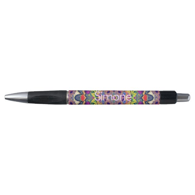 Rot und Grüntöne Mandala Pen Kugelschreiber (Vorderseite)